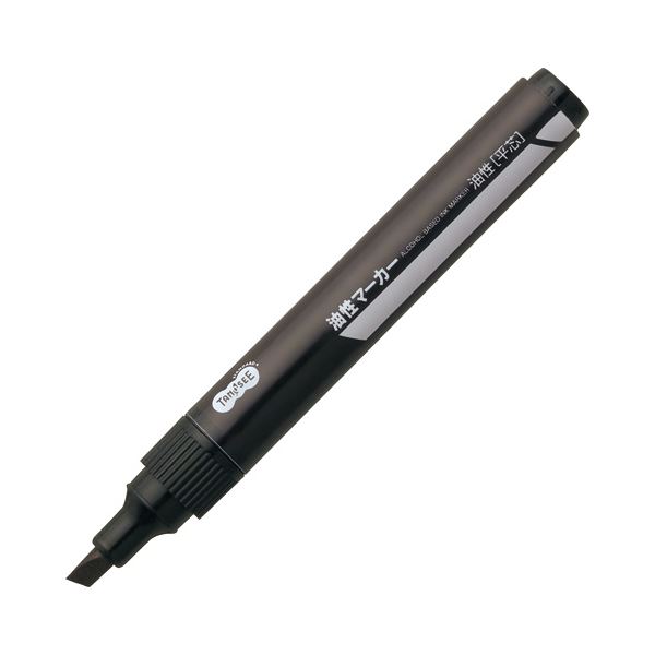 （まとめ） TANOSEE キャップ式油性マーカー シングル 太字 黒 1セット（50本） 【×4セット】 (代引不可)