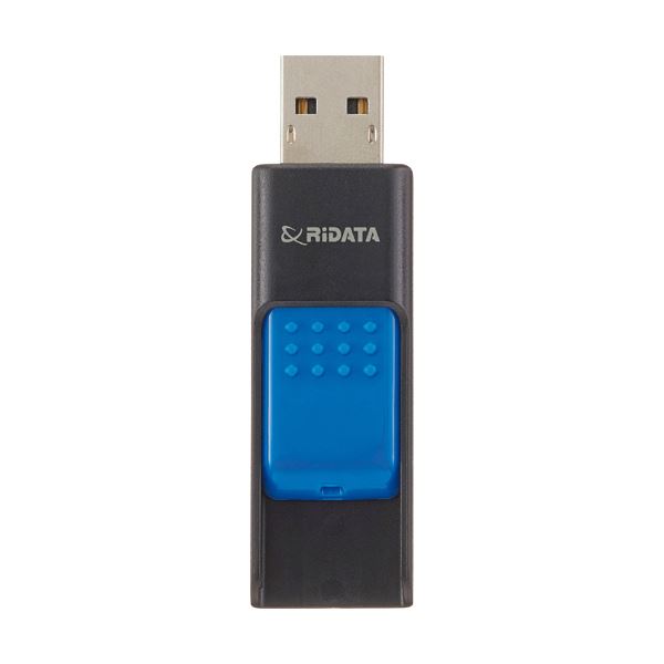 （まとめ）RiDATA ラベル付USBメモリー32GB ブラック/ブルー RDA-ID50U032GBK/BL 1個【×3セット】 (代引不可)