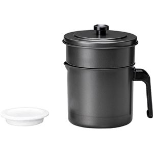 【12個セット】 オイルポット/油こし器 フッ素コート 【0.9L】 活性炭油ろ過ポット フィルター付き 日本製 (代引不可)|リコメン堂生活館