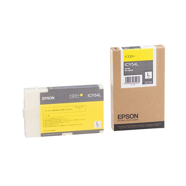 (まとめ)　エプソン　EPSON　インクカートリッジ　ICY54L　イエロー　1個