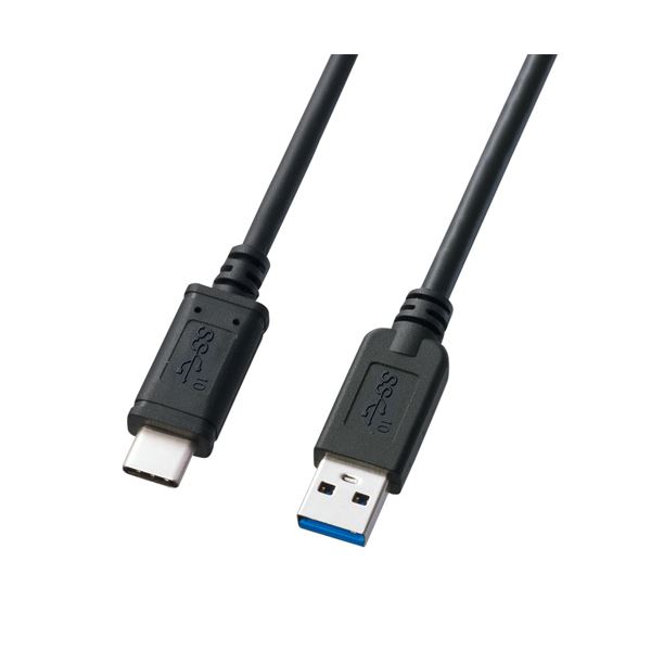 【5個セット】 サンワサプライ USB3.1 Gen2 Type C-Aケーブル(ブラック・0.5m) KU31-CA05X5 (代引不可)|リコメン堂生活館