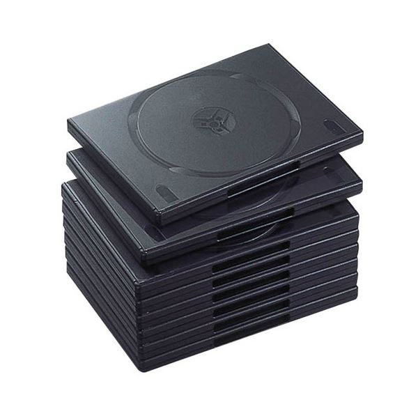 （まとめ）エレコム DVDトールケース 2枚収納ブラック CCD-DVD06BK 1パック(10枚)【×5セット】 (代引不可)