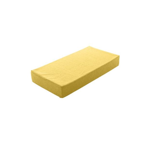 ブロックソファー/ローソファー 【大 約幅120×奥行60×高さ15cm イエロー】 洗えるカバー 本体：日本製 〔リビング 寝室〕 (代引不可)