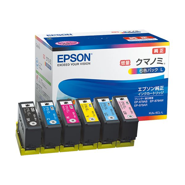 (まとめ)エプソン インクカートリッジ クマノミ6色パック 増量タイプ KUI-6CL-L 1箱(6個:各色1個)【×3セット】 (代引不可)