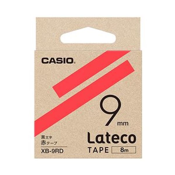 （まとめ）カシオ ラテコ 詰替用テープ9mm×8m 赤/黒文字 XB-9RD 1個【×20セット】 (代引不可)