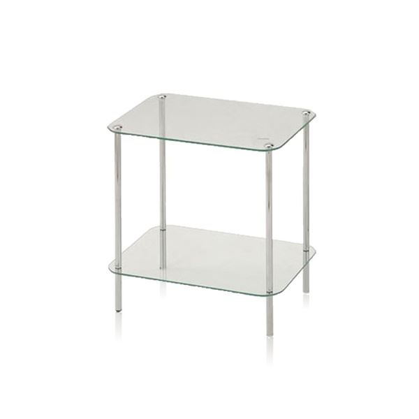 サイドテーブル ステンレス ホワイトガラス サイドテーブル ステンレス ホワイトガラス