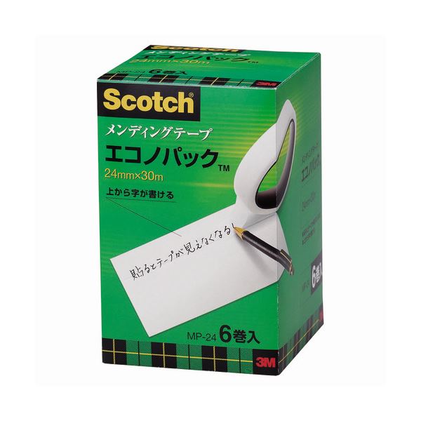 3M スコッチ メンディングテープエコノパック 大巻 24mm×30m 紙箱入 業務用パック MP-24 1セット（60巻：6巻×10パック） (代引不可)