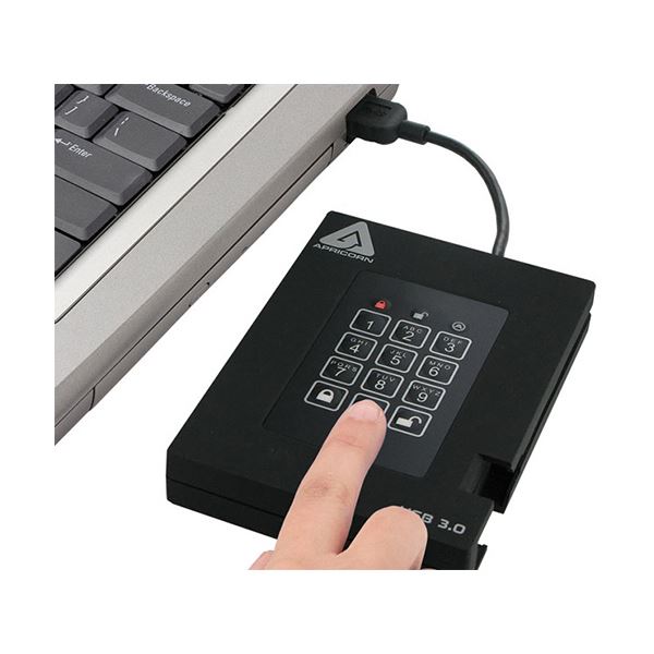 Apricorn AegisFortress 暗証番号対応ポータブルHDD 500GB A25-3PL256