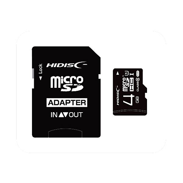 (まとめ) ハイディスク microSDHCカード4GB class10 UHS-I対応 SD変換アダプター付き HDMCSDH4GCL10UIJP3 1枚 【×10セット】 (代引不可)