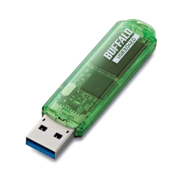 (まとめ) バッファロー USB3.0対応USBメモリー スタンダードモデル 16GB グリーン RUF3-C16GA-GR 1個 【×5セット】 (代引不可)
