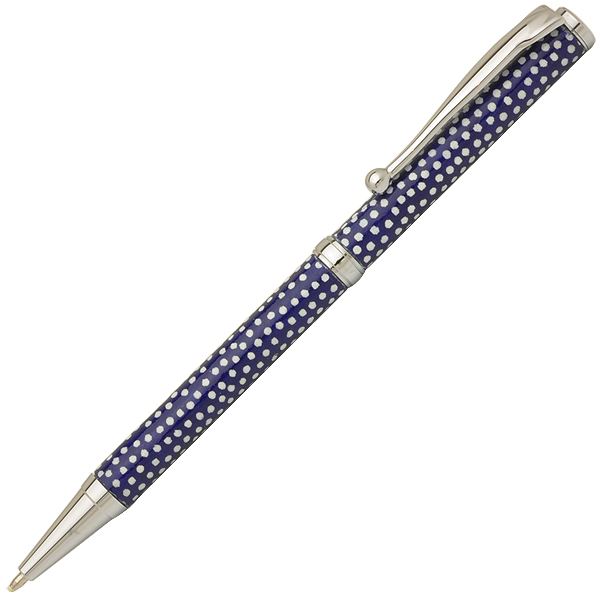 日本製 ハンドメイド ボールペン/文房具 【鮫小紋 青色】 クロスタイプ 芯：0.7mm 美濃和紙 友禅紙 文具 オフィス用品【送料無料】 (代引不可)