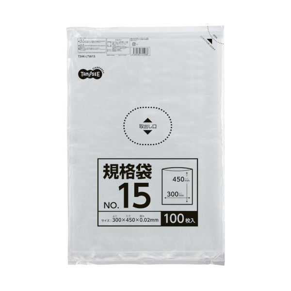 （まとめ） TANOSEE 規格袋 15号0.02×300×450mm 1パック（100枚） 【×30セット】 (代引不可)