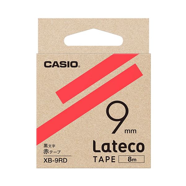 （まとめ）カシオ ラテコ 詰替用テープ9mm×8m 赤/黒文字 XB-9RD 1個【×10セット】 (代引不可)