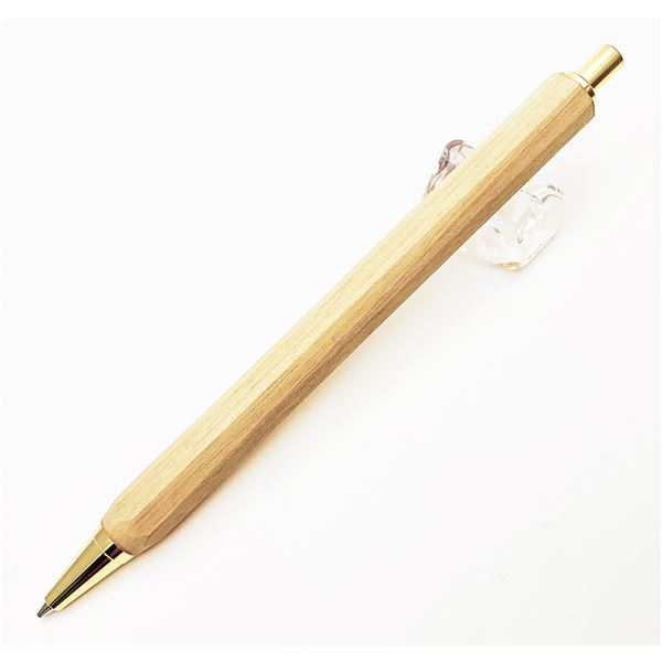 八角シャープペンシル/文房具 【シルバーハート ベージュ】 木製 日本製 文具 オフィス用品 ステーショナリー【送料無料】 (代引不可)