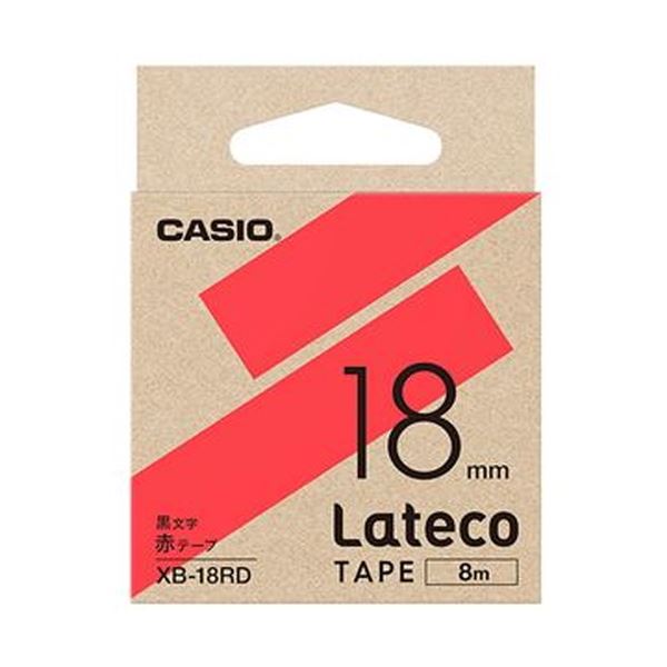 （まとめ）カシオ ラテコ 詰替用テープ18mm×8m 赤/黒文字 XB-18RD 1個【×10セット】 (代引不可)