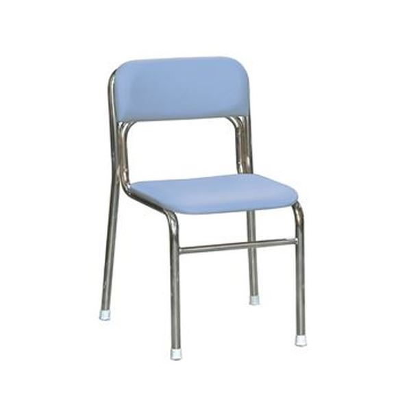 スタッキングチェア 幅45cm ブルー×クロムメッキ 重さ4.5kg 軽量 日本製 防汚 スチール 完成品 1脚販売 リビング 在宅ワーク (代引不可) 15,607円
