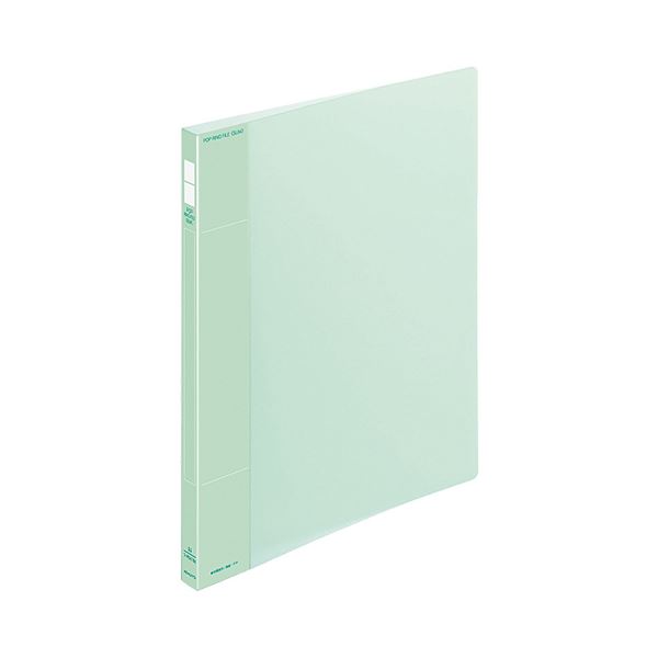 コクヨ ポップリングファイル（スリム）A4タテ 2穴 100枚収容 背幅21mm 緑 フ-PS410G 1セット（10冊） (代引不可)