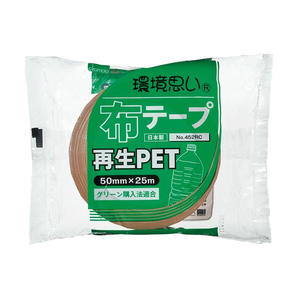 (まとめ) オカモト 再生PET布テープ 環境思い 50mm×25m 452RC 1巻 【×30セット】 (代引不可)
