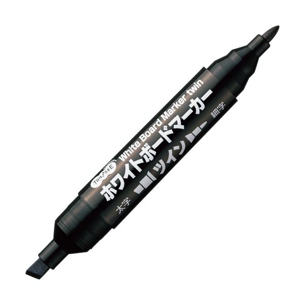 (まとめ) TANOSEE ホワイトボードマーカーツイン 黒 1セット（10本） 【×10セット】 (代引不可)