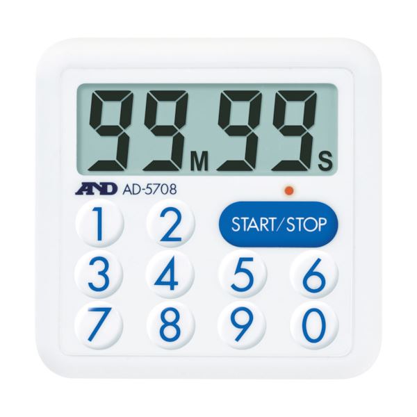 (まとめ) A&D防滴100分間タイマー LEDランプ付 AD5708 1個 【×10セット】 (代引不可)