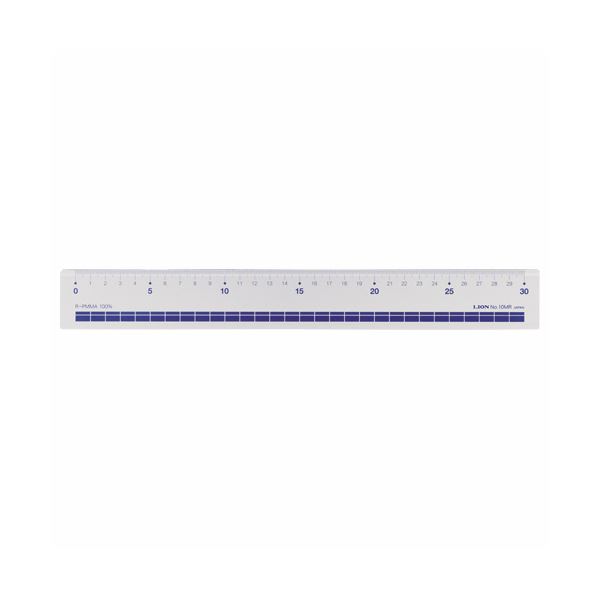 (まとめ) ライオン事務器 再生アクリル直線定規30cm No.10MR 1セット(10本) 【×5セット】 (代引不可)