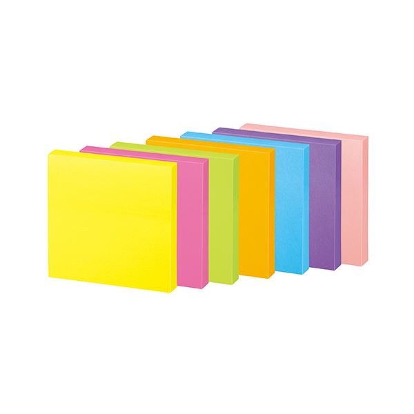 （まとめ）コクヨ 強粘着ふせんKK2L50×50mm ネオンカラー7色 K2メ-KN5050X10 1パック（10冊）【×5セット】 (代引不可)