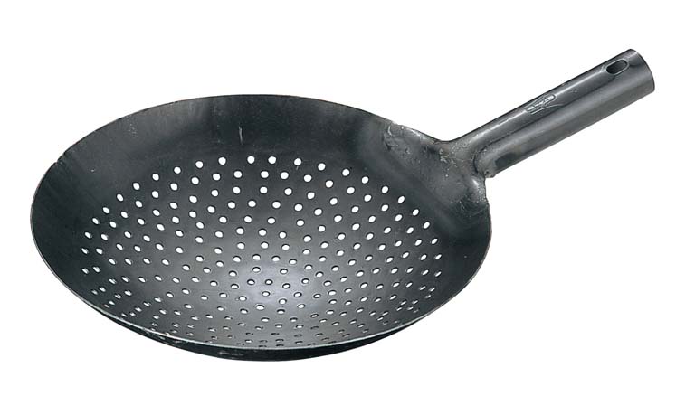 山田 鉄 打出 中華 穴明 片手鍋 36cm(代引不可)【送料無料】