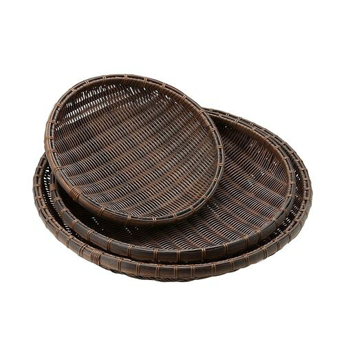 萬洋 樹脂 丸ザル 茶 30cm 91-087 AZL6701【送料無料】