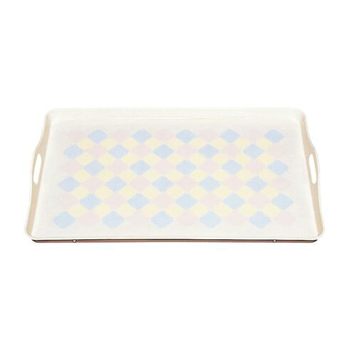 中西工芸 FRP大型配膳トレイ OHT-6240 白地/ブルーピンクチェック柄 PTL5103【送料無料】 7,785円