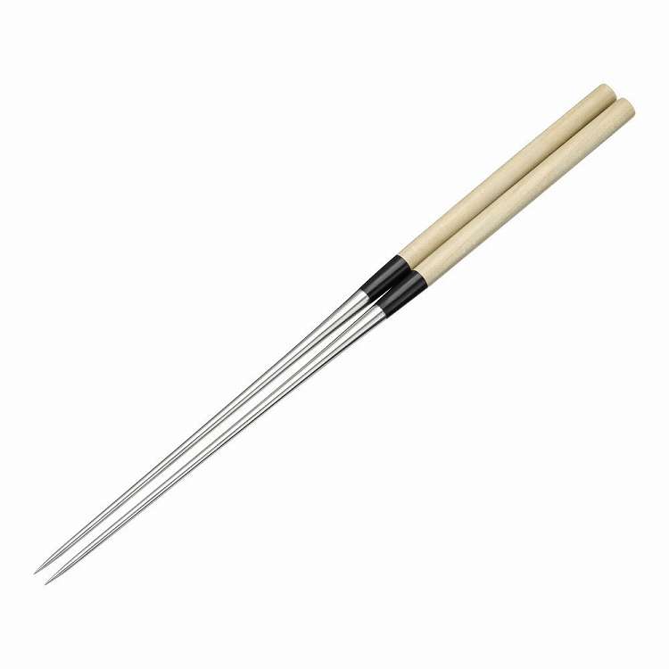 本焼ステンレス朴柄盛箸 180mm(代引不可)【送料無料】