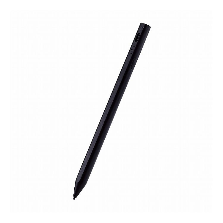 エレコム タッチペン スタイラスペン iPad用 各種スマホ・タブレット用 2モード搭載 充電式 USB Type-C 充電 磁気吸着 ペン先1.5mm 極細 D型 ペン先交換可 ブラック P-TPACSTHY01BK ELECOM(代引不可)