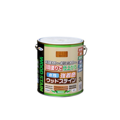 アサヒペン 水性強着色ウッドステイン 3L ライトオーク(代引不可)【送料無料】