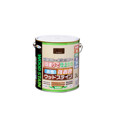 アサヒペン 水性強着色ウッドステイン 3L ダークオーク(代引不可)【送料無料】
