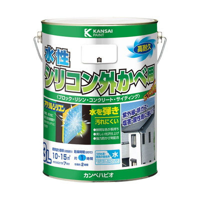 カンペハピオ 水性シリコン外かべ用 白 3L #00427650011030(代引不可)【送料無料】