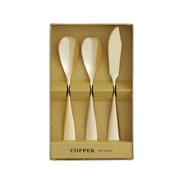 COPPER the cutlery アイスクリームスプーン&times;2本&バターナイフ&times;1 3pcセット CIB-3GDmi(代引不可)【送料無料】｜リコメン堂生活館 7,532円