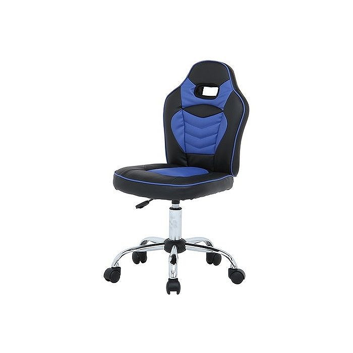 レーシングチェア キッズ用 W500×D500×H825~900mm 440~520mm +PVC ナイロン樹脂 鉄 おしゃれ ブルー(代引不可)【送料無料】