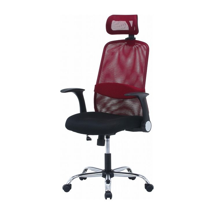 オフィスチェア パーソナルチェア レッド 幅66×奥行64×高さ111.5~127.5cm 座面高45~55cm(代引不可)【送料無料】