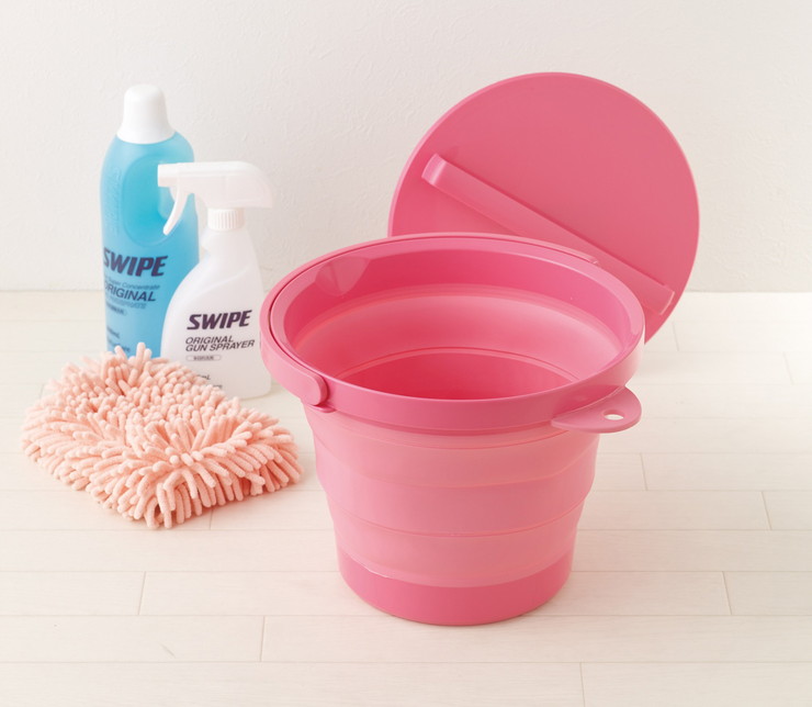 折りたたみ SOFT BUCKET8型 ソフトバケツ フタ付き 8L ピンク 伊勢藤 バケツ たらい 桶 バスケット コンパクト 折り畳み 掃除用品  | antiguaboreal.com