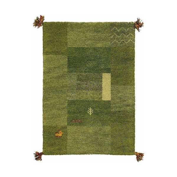 ギャッベ マット・ラグ GABBEH D11 約200×250cm GR(代引不可)【送料無料】|リコメン堂生活館