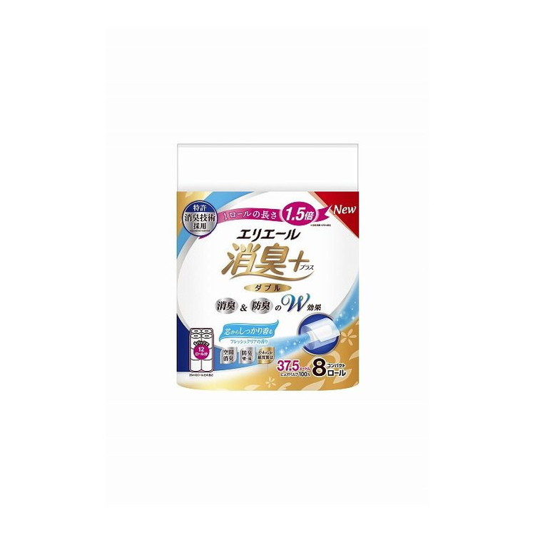 【単品20個セット】 E消臭+トイレットナチュラルクリアCP8Rダブル 大王製紙株式会社(代引不可)【送料無料】