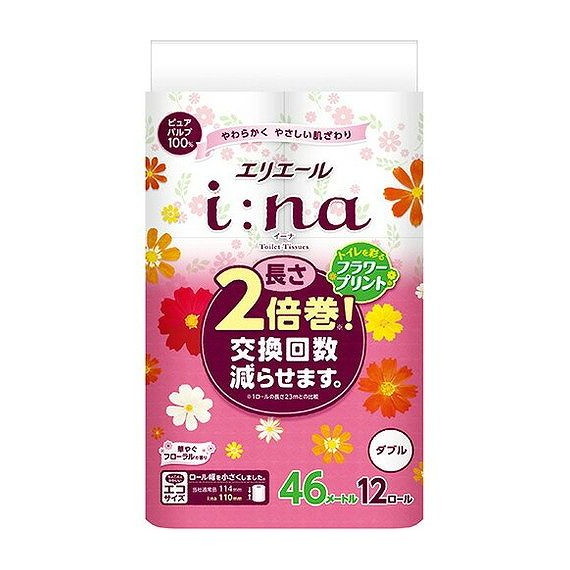 【単品11個セット】 エリエールイーナトイレットプリント12Rダブル 大王製紙株式会社(代引不可)【送料無料】