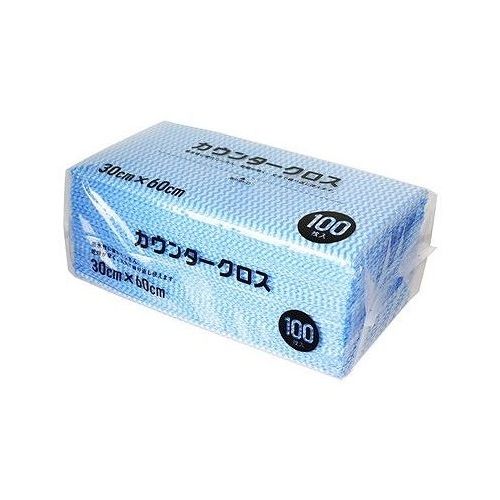 【単品6個セット】 大和物産 カウンタークロス 100枚 ブルー ふきん テーブル拭き 大容量 新生活 便利グッズ(代引不可)【送料無料】