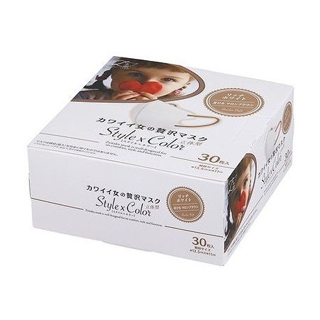【単品6個セット】 カワイイ女のぜい沢マスクSTYLEXCOLOR リッチホワイト 原田産業(代引不可)【送料無料】