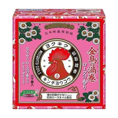 【単品10個セット】 金鳥の渦巻Vローズの香り30巻(紙函)(代引不可)【送料無料】