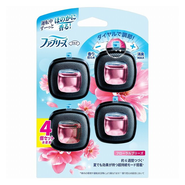 【単品16個セット】 ファブリーズ イージークリップフローラルブリーズ4個パック 芳香剤 車用 P&Gジャパン(代引不可)【送料無料】