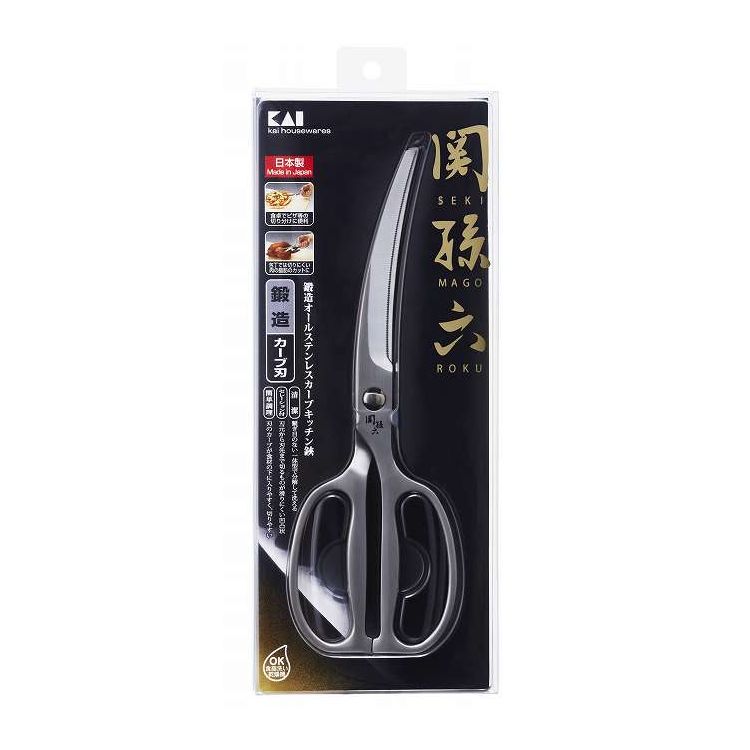 【単品3個セット】 関孫六 鍛造オールステンレスカーブキッチンハサミ 貝印(代引不可)【送料無料】｜リコメン堂生活館