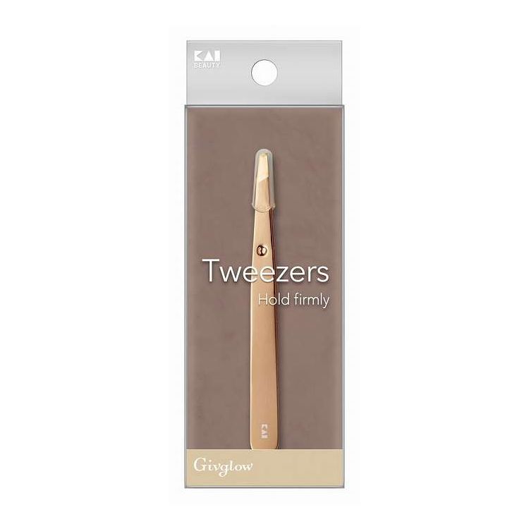 【単品7個セット】 HC3905 Givglow TWEEZERS CHAMPAGNEGOLD 貝印(代引不可)【送料無料】