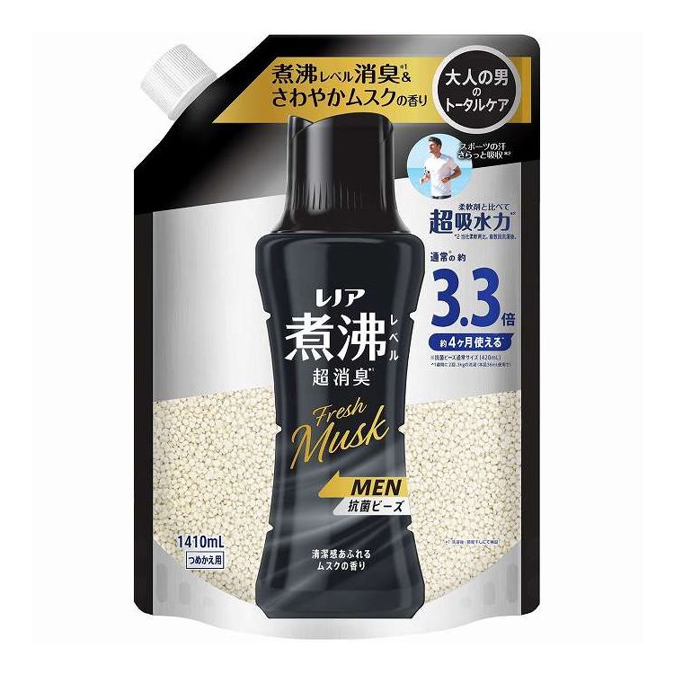 【単品9個セット】 レノア煮沸レベル消臭ビーズMEN清潔感あふれるムスクの香りつめかえ用超特大 P&Gジャパン(代引不可)【送料無料】|リコメン堂生活館