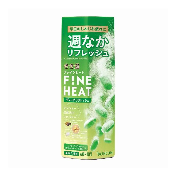 【単品6個セット】 バスクリン きき湯ファインヒート ディープリフレッシュ 400G(代引不可)【送料無料】