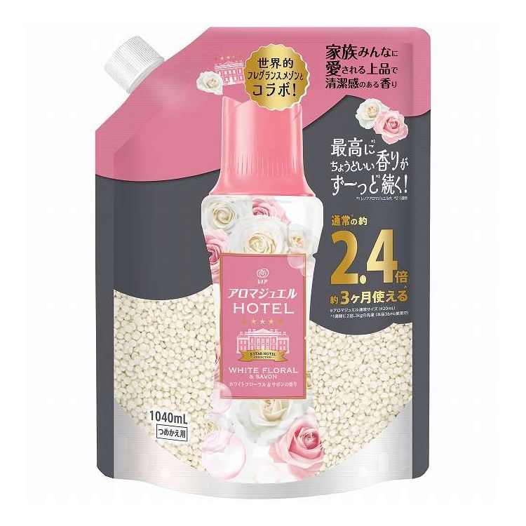 【単品9個セット】 P&Gジャパン レノアアロマジュエルホワイトフローラル&サボンの香りつめかえ用特大サイズ 1040mL(代引不可)【送料無料】